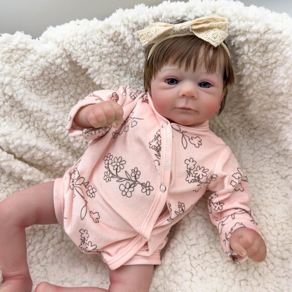 🆕19inch Pink-felicia Cloth Body With vinyl limbs Newborn Baby Doll Reborn Girl - Picture 4 of 9